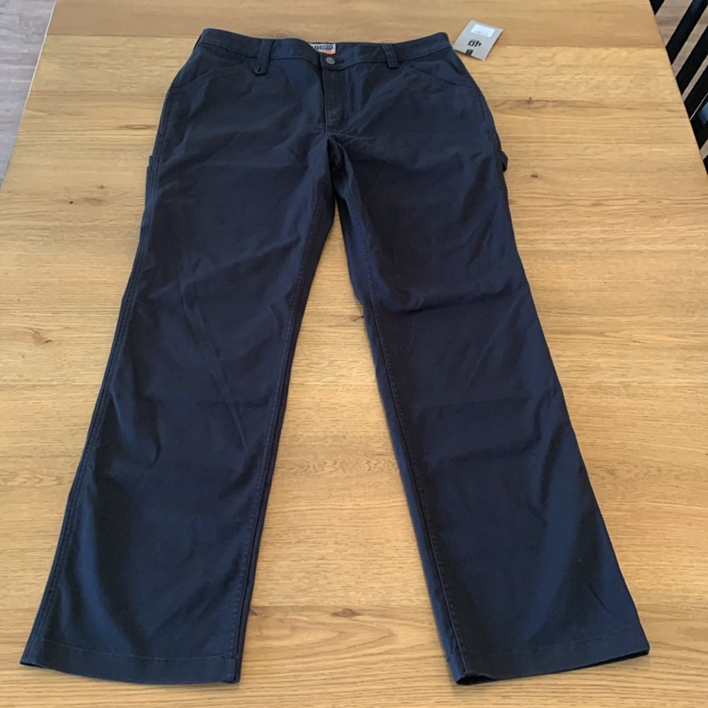 Duluth Trading Co Women’s 40 Grit Relaxed Leg Black Pants Size 14 Long Stretch